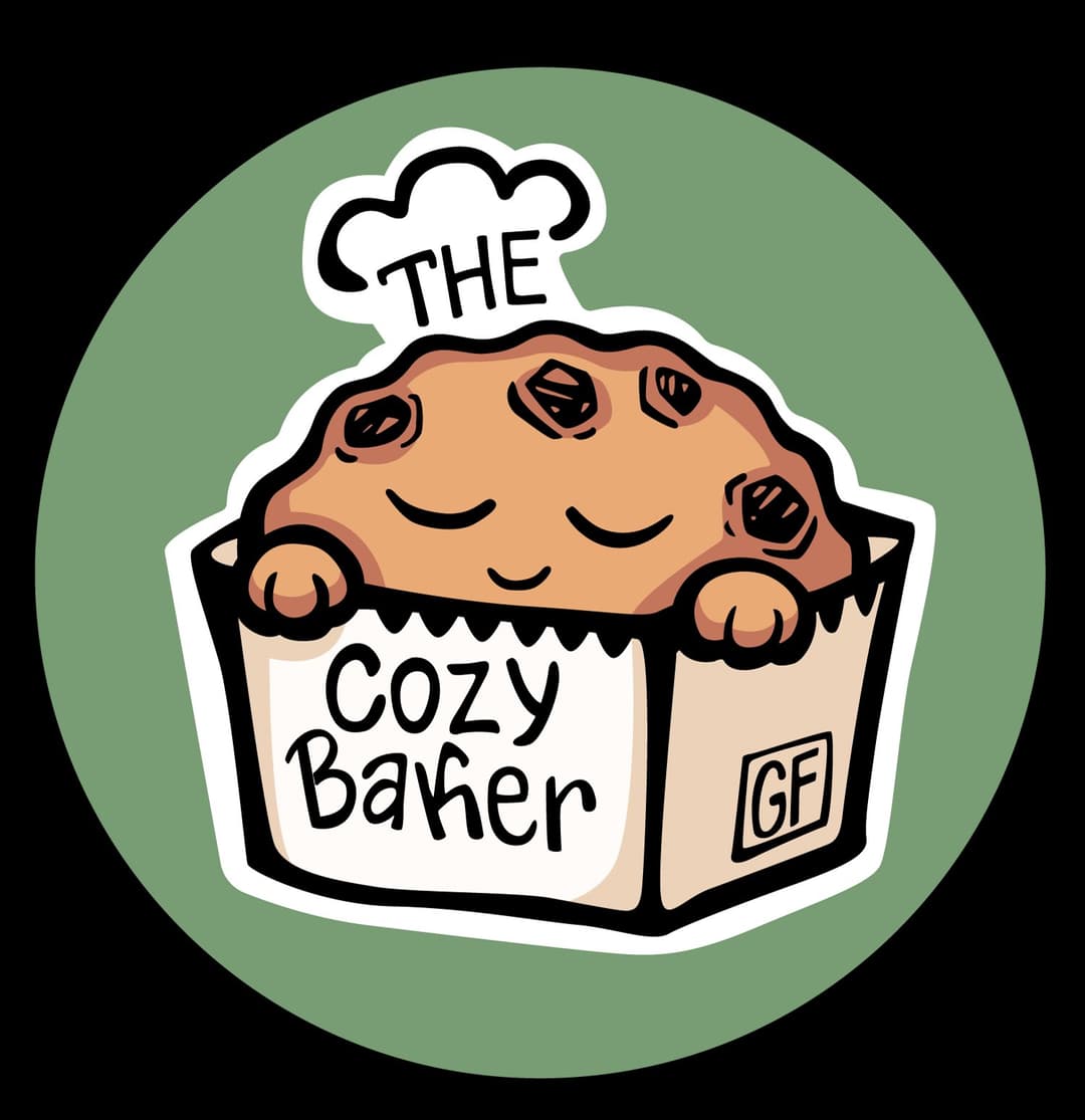 the cozy baker — kawaii chocolate chip cookie in a muffin liner with a chef's hat